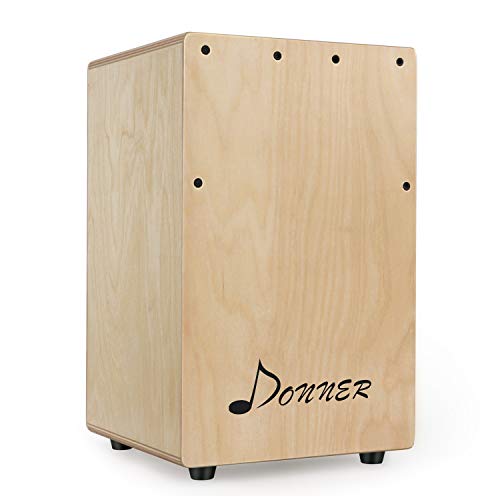 Donner DCD-1T Mini Travel Cajon Box Drum, Portable Birch Wood Box with Free
