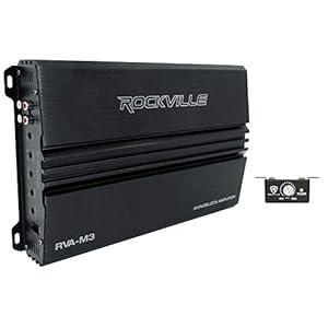 Rockville RVA-M3 V2 Mono Car Amplifier, 4000W, 1000W Dyno-Certified RMS @ 1 Ohm, Class-D, MOSFET, Bass Remote, Perfect for Subwoofers and Car Audio