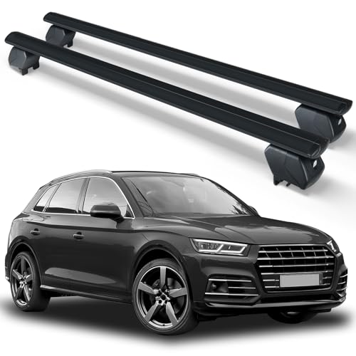 SOENBOO Heavy Duty 300 LBS Roof Rack Cross Bars Compatible with 2009-2025 Audi Q5 with Side Rails, Adjustable & Lockable Rooftop Top Luggage Crossbars Cargo Carrier Cars Suvs