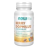 NOW Supplements, BerryDophilus™ with 2 Billion, 10 Probiotic Strains, Xylitol Sweetened, Strain Verified, 60 Chewables