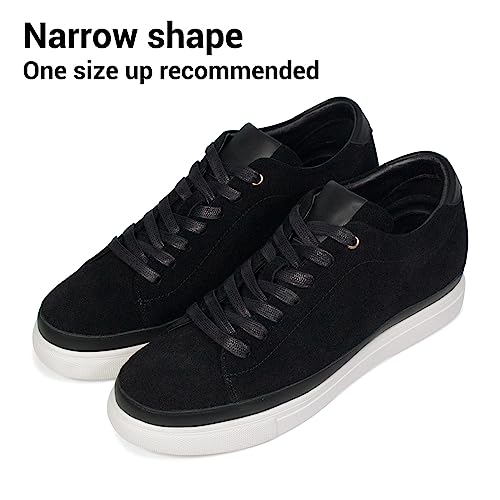 Image of CHAMARIPA Men's Invisible Height Increasing Elevator Shoes Soft Suede Heel Skate Shoes Premium Leather Casual Fashion Height Increasing Sneakers - 2.36 Inch Taller