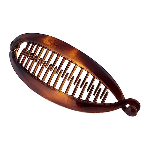 Righe e Pois - Fermaglio a lisca di pesce made in France - fermaglio per capelli marrone tartarugato - 11 x 4 CM - Fermacapelli francesi