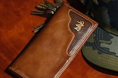 House of Jack Co. Deer Ornament Long Bifold Rodeo Wallet, Hunting Wallet | Slim Profile Backpocket Western Wallet, Full Grain Cowhide Leather Long Wallet, Hunting Wallet, Gift for Men, Brown - Image 4
