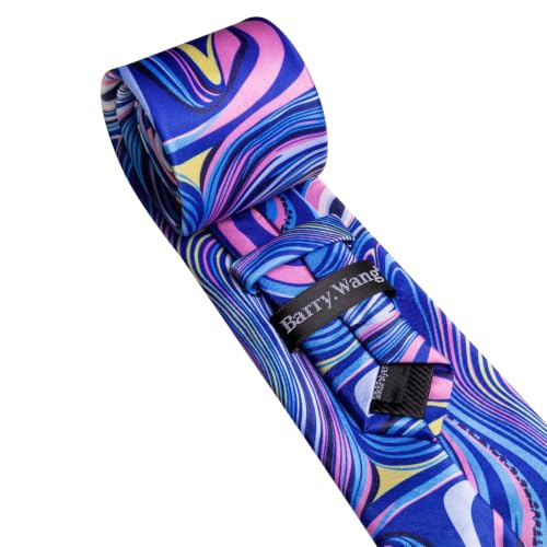 Image of Barry.Wang Designer Mens Tie Sets Silk Necktie Pocket Square Cufflinks