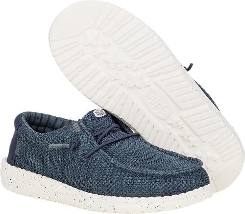 Image of HEYDUDE Boy's Youth Wally Stretch Sox Slip On Shoe, Irish Cream /Egret Size