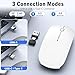 Azmall Kabellose Bluetooth Maus für MacBook Pro/Air/iPad/Laptop/Desktop... – Elegante, Tragbare, Leise, Wiederaufladbare, Leichte Maus – Büromaus mit USB-C-Adapter (Weiß)