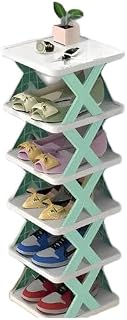 FLORIVA FLORIVA 5 Layer Shoes Rack for Home Plastic,Stand Organizer Stackable Storage Bedroom entryway Slots Shelf Footwear Rack, Multi-Purpose Durable Plastic (5 Layer, Green) RR 378