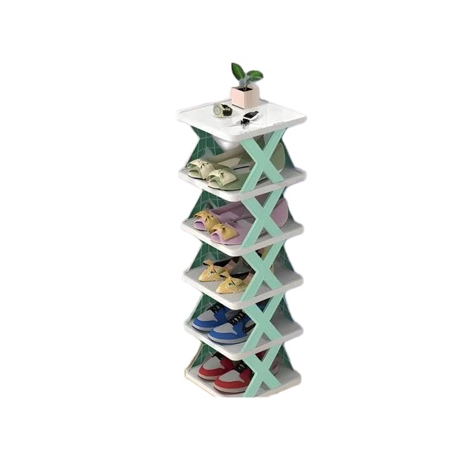 5 Layer Shoes Rack for Home Plastic,Stand Organizer Stackable Storage Bedroom entryway Slots Shelf Footwear Rack, Multi-Purpose Durable Plastic (5 Layer, Green) | RR 378-image-37