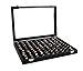 Wuligirl 100 Slot Jewelry Ring Tray Velvet Clear Lid Rings Holder Showcase Display Storage Organizer Stackable(100 Slot Ring Box)