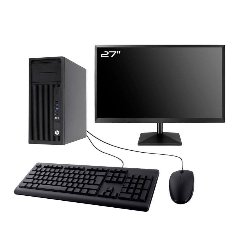 PC HP Workstation Z240 Tour Schermo 27" Intel I5-6500 RAM 64GB SSD 4TB WiFi W11 (ricondizionato)