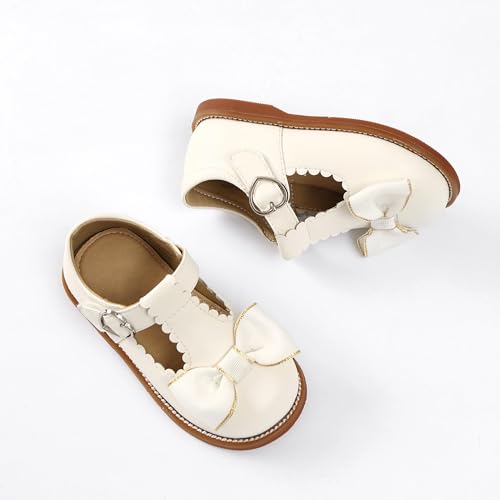 Toddler Little Girls White Oxford Shoes Size 2 Kids Mary Jane Flats School Uniform Shoes3