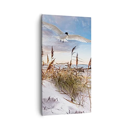 Grand Tableau Décoratif Mouette Mer 55x100cm | Art Wall Decor de Prestige