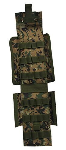 19" Woodland Digital Ambidextrous Molle Short Shotgun Scabbard Soft Protective Case With 4 Round Carrier & Shoulder Strap + Molle 25 Round 12 Gauge Shot Shell Ammunition Ammo Reload Carrier Pouch #TOP6