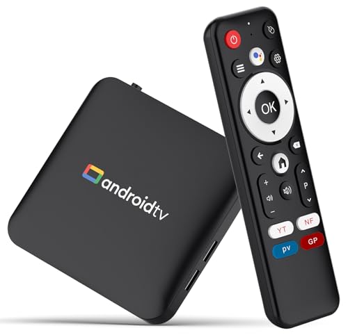 LEFFOT Android 14 TV Box 2025, S905L3 4K UHD TVBox Android TV, 2 GB RAM 16 GB ROM, Smart TV-Box com controlo de voz, 2,4 G e 5G WiFi 4, BT 4.0, HDR10, 3D, Amlogic S905LLLLL. 3 Quadros -Core A53, para
