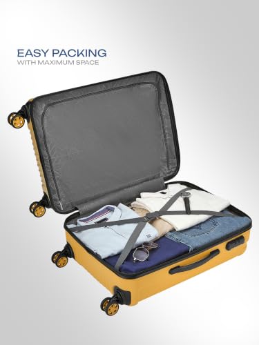 Image of Safari Scrib Large 8 Wheels 77cm Check-in Trolley Bag Hard Case Polycarbonate 360 Degree Wheeling System Luggage, Trolley Bags for Travel, Suitcase for Travel, Amber Dune Printed