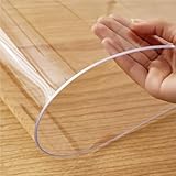 Transparent Plastic Table Pads, Thicker Anti Scratch Mat, Waterproof PVC Night Stand Cover, Non-Slip Desk Protector for Office Kitchen Furniture TV Cabinet(24x60in)