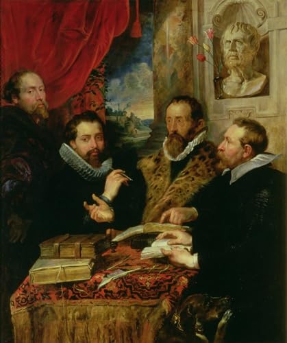 Tableau Rubens les quatre philosophes impression vintage grand format 60x90cm