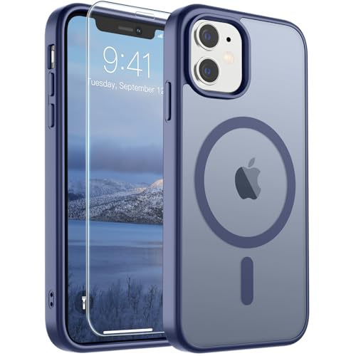 Image of SUPFINE Magnetic for iPhone 11 Phone Case(Compatible with MagSafe)(Military Grade Drop Protection) Translucent Matte Shockproof Phone Case, Lavender Gray