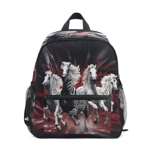 Sac d'école maternelle ergonomique et léger avec motif chevaux