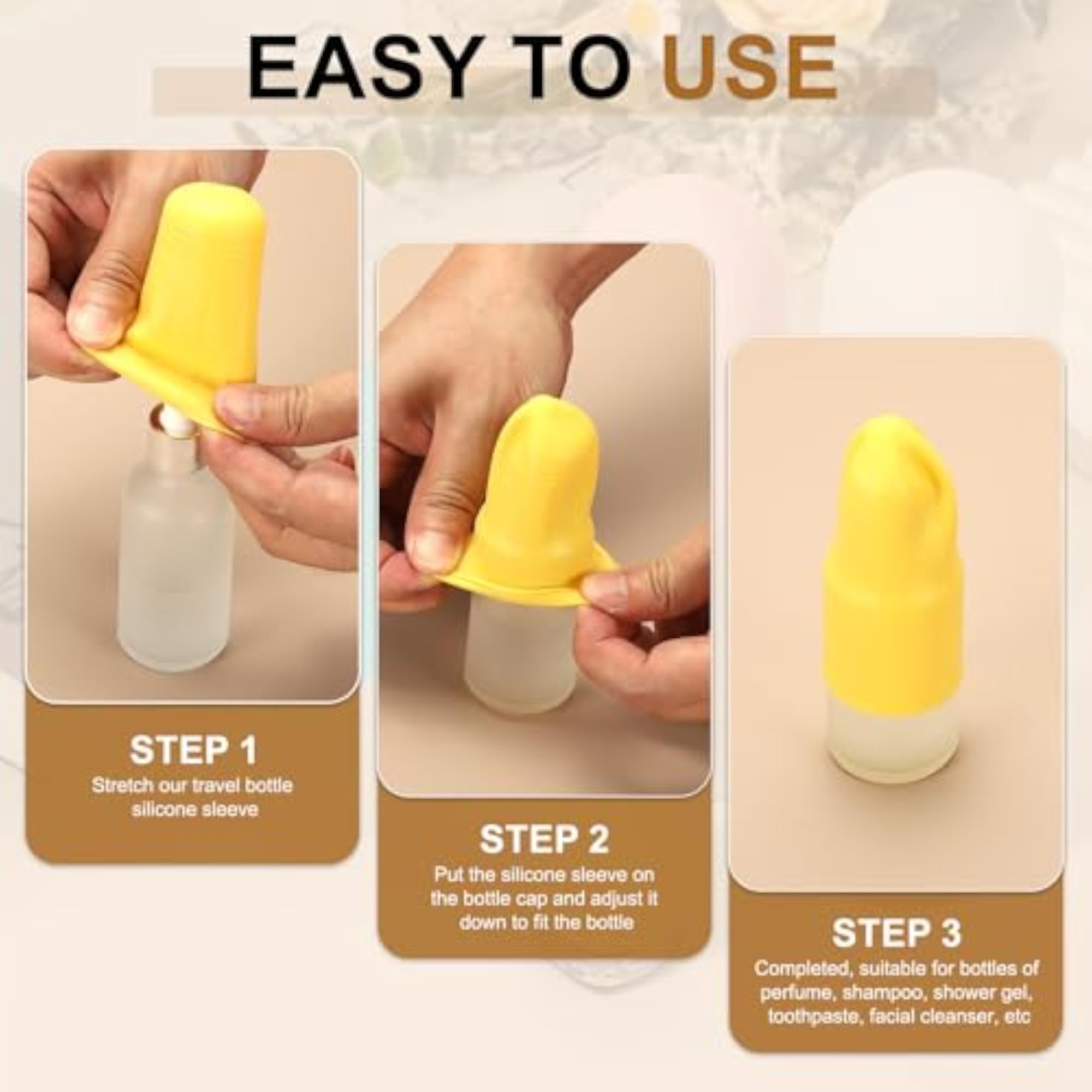 6 Pcs Silicone Bottle Covers for Travel