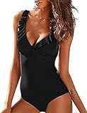 ACOGEDOR BAÑADOR: La almohadilla para el pecho sin montura no solo permite la máxima comodidad, sino que también evita el riesgo de perspectiva. El monokini de control de barriga será suficiente para cubrir tus imperfecciones.