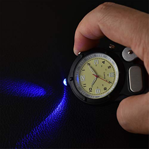 Image of JewelryWe Men Women Clip-on Quartz Watch Backpack Fob Belt Watch Luminous Mini Microlight Pocket Watch for Rock Climbing Doctors Nurses Outdoor Activities for Mother's Day