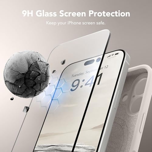 Image of Magnetic for iPhone 16 Case, Compatible with MagSafe, [Screen Protector + Full Camera Protection], Silicone Shockproof Anti-Scratch Protective Phone Case for iPhone 16 6.1 inch, Stone