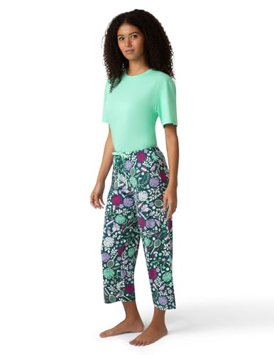 Image of HUE Women's Summer Vacation Pajama Separates, Soft, Whimsical Print Pjs with Tropical Beach Themes, Flip Flops, Cocktails