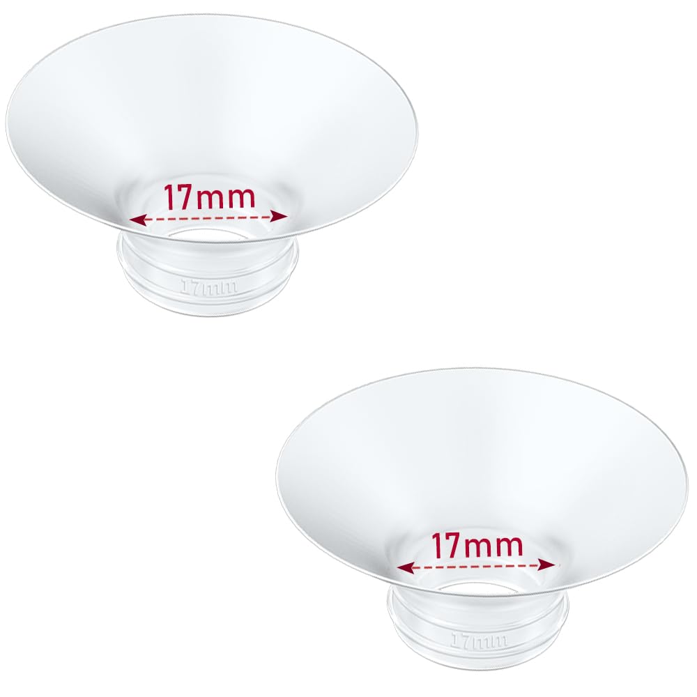 IVARONALFlange Insert 2PCS 17mm Compatible with Momcozy M9/M6/M5/S12 Pro/V1 Pro/V2 pro, Spectra/Medela/Elvie/NCVI/TSRETE/eufy/Lansinoh/Paruu/MomMed Breast Pump 24mm Shields/Flanges (2pcs-17mm)