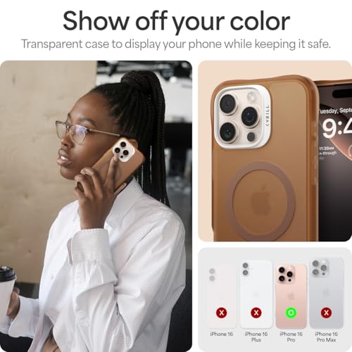 Image of Spigen Cyrill UltraSheer Mag | iPhone 16 Pro Case | Brown iPhone 16 Pro Back Cover | TPU+Poly Carbonate - Espresso