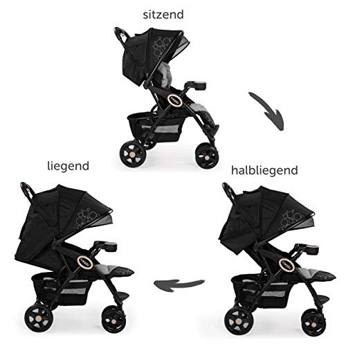 Froggy DINGO Dreirad | Kinderbuggy mit Liegefunktion | Kinderwagen für Reisen | Leicht nur 9 kg | Zusammenklappbar mit Liegeposition und Sonnenschutz | Spacegray