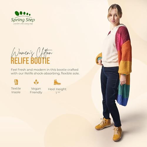 Spring Step Women's Clifton Bootie – Relife Shock Absorbing Sole with Water Resistant Synthetic Upper – Vegan Friendly, Lace Up and Zipper Closure Boot4