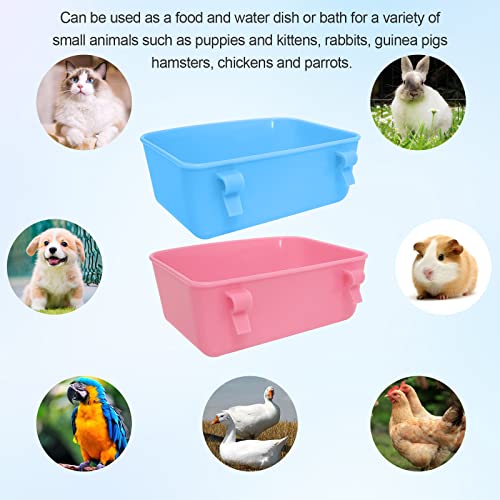 Hautllaif 43453 6 Pack Feeder (Blue, Pink), Hanging Feeder,Food And Water Container, Bath Water Bowl Universal For Birds Hamsters Mice Rats Rabbit Guinea Pig Small Pets thumb #1