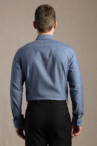 Image of Louis Philippe Men's Slim Fit Easy to Iron Everyday wear Premium Cotton Full Sleeve Solid Formal Shirt