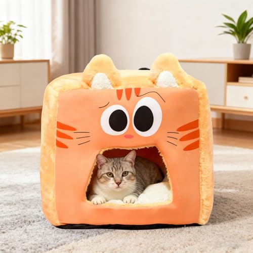 Cama para Gatos de Interior: Cueva de Dormir Cálida para Mascotas 7