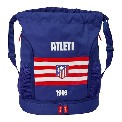 ATLÉTICO DE MADRID - Mochila Saco, Mochila, Ideal para Niños de Diferentes Edades, Cómoda y Versátil, Calidad y Resistencia, 34x15x43 cm