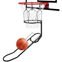 GADFISH Basketball Rebounder, 180 Rotatable Basketball Return Attachment with 3 Stable Large Hooks, Heavy Duty Basket Ball Accessories Ball Return Training Aid for 18" Rim Basketball Hoop