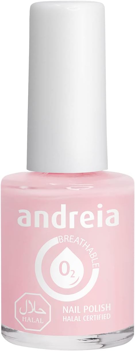 Halal Breathable Nail Polish - Water Permeable Glossy Halal Nail Polish Vegan and Cruelty-Free - Colour B23 Milky Pink 10.5ml