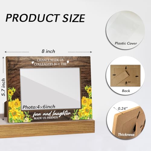 Funny Gifts for Coworkers Wooden Picture Frames Goodbye to Coworker Gift Picture Frames for Desk Office Picture Frames Chance Made Us Coworkers Farewell Gifts for Friends Picture Frame 4x6 - Jk0248