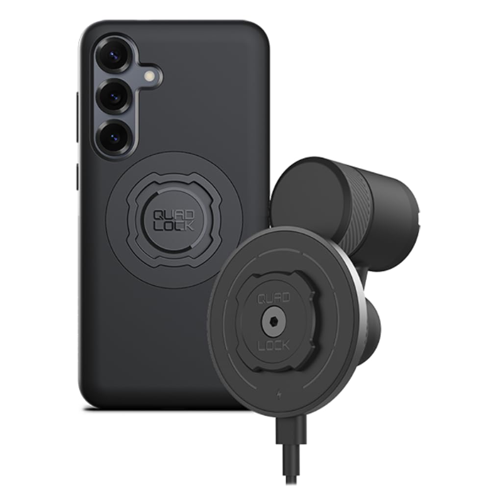 Quad Lock Support de Téléphone pour Voiture pour Grille d'Aération avec Tête de Charge sans Fil MAG V2 et Coque MAG pour Galaxy S25 Plus