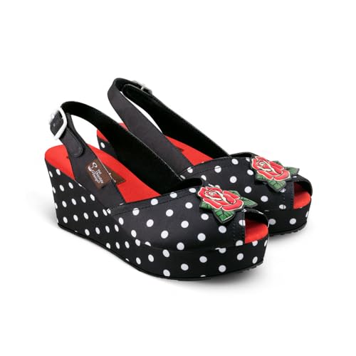 Image of Hot Chocolate Design Funky Women's Peep Toe Wedge Sandals