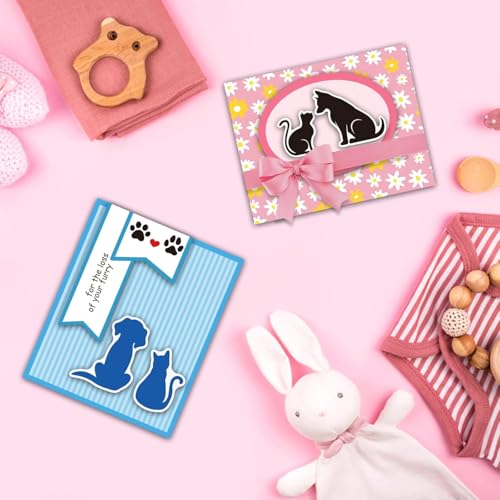 INFUNLY Stempel Stanzformen Für Die Kartenherstellung Tier Metall Stanzform Stempel Katze Hund Silikon Klare Stempel Stanzformen Sets Scrapbooking Prägeschablone Für DIY Scrapbooking Kunsthandwerk