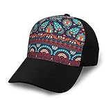 3D-Baseballmützen für Herren und Damen, modische Krempe, Trucker-Hüte mit Snapback, Suzani-Stil, antike Teppich-Motive, Patchwork