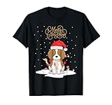 Questo divertente disegno di un cucciolo di cane con cappello natalizio nella neve vestito con un filo di luci come un albero di Natale. È il pigiama natalizio perfetto per la mamma del cane, il papà del cane, il proprietario dell'animale domestico,