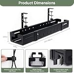 Under Desk Cable Management Tray, Expandable 25.2-38.6 Inch,Black - Image 5