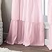 Curtainworks Flounced Ruffle Rod Pocket 100% Polyester, 42 x 63 Inch, 1 Curtain Panel, Pink
