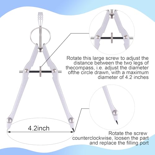 image for Unjoo Compass and Protractor Set, Professional Drawing Compass Tool, M