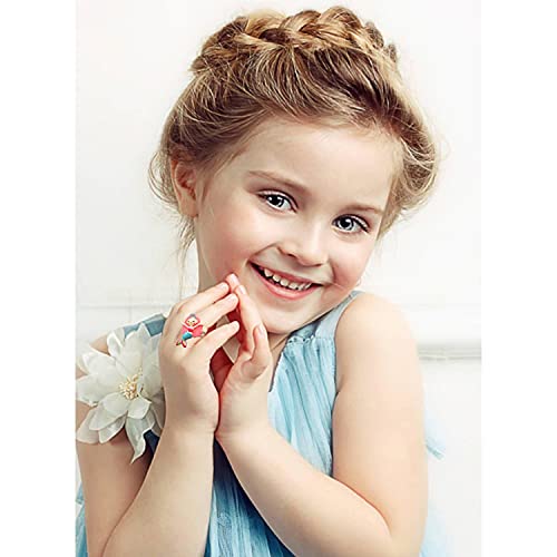 Elemirsa 30Pcs Little Girl Jewel Rings Adjustable Costume Princess Pretend Play And Dress Up Rings For Girl Toddlers Kids Children's Jewelry Set Toy Treasure Box #TOP2