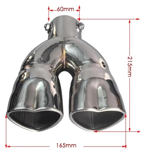 Silencieux universels acier inoxydable embouts échappement double cœur