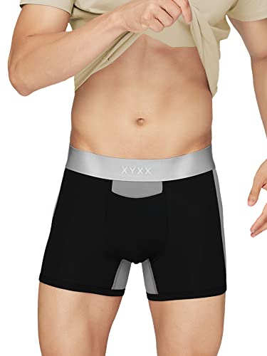 Image of XYXX Men's Illuminati Micromodal Regular Fit Colorblock Antimicrobial Trunks with No Marks Waistband
